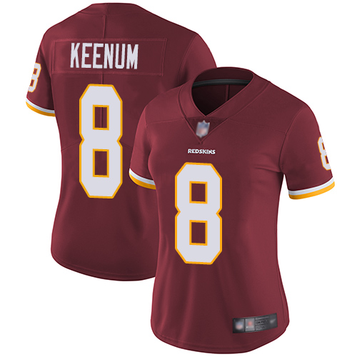 Washington Redskins Limited Burgundy Red Women Case Keenum Home Jersey NFL Football 8 Vapor